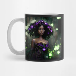 Girl with Glowing Purple Flowers - best selling Mug